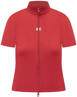 Courreges Red Top With Front Zipper
