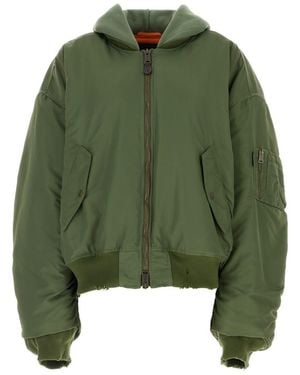 Balenciaga Polyamide Bomber Jacket - Green