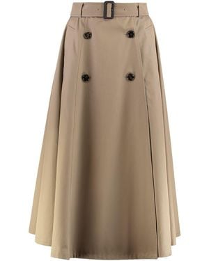 Burberry Gonna Trench Midi - Natural