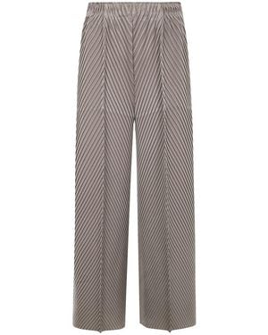 Issey Miyake "Soft Fold Pleats" Pants - Gray