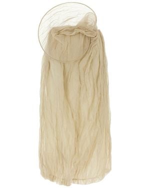 Magda Butrym Ruffled Midi Skirt With Balloon Hem - Natural