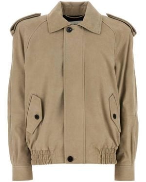 Saint Laurent Leather Jackets - Natural