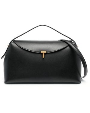 TOTEME T-Lock Leather Crossbody Bag - Black