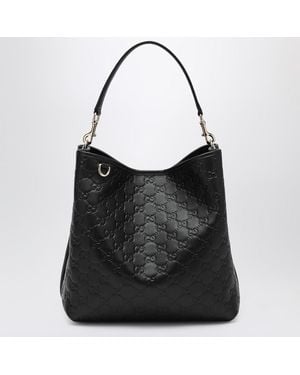 Gucci Gg Emblem Medium Bucket Bag - Black