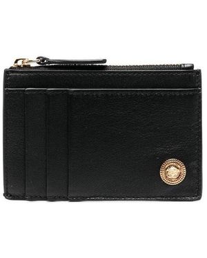 Versace Small Wallet With Medusa Biggie Logo - Black