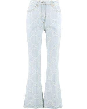 Gucci Flared Stretch Cotton Jeans - Blue