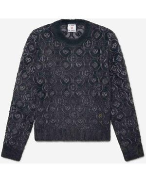 CASABLANCA Fluffy Monogram Sweater - Blue