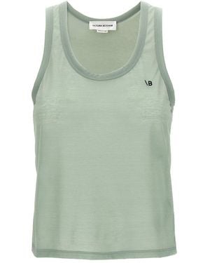 Victoria Beckham Logo Embroidery Tank Top - Green