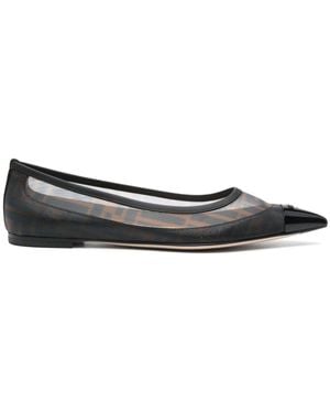 Fendi Colibrì Pointy-Toe Ballet Flats - Black