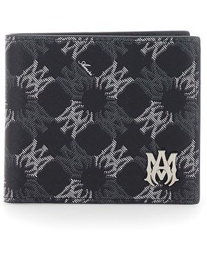 Amiri Bi-Fold Wallet With All-Over Logo - Black
