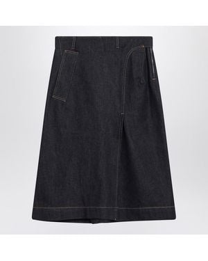Victoria Beckham Dark Denim Skirt - Black