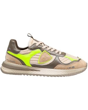 Philippe Model Mesh, Suede And Calfskin Sneaker - Multicolour
