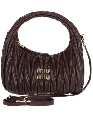 Miu Miu Wander Matelassé Mini Bag - Brown