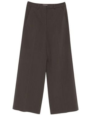 Blumarine Brown Wide-leg Trousers - Grey