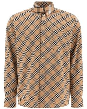 Burberry Cotton Check Shirt - Brown