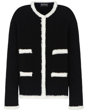 Emporio Armani Crewneck Blazer Jacket - Black