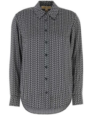 Michael Kors Embroidered Satin Shirt - Grey