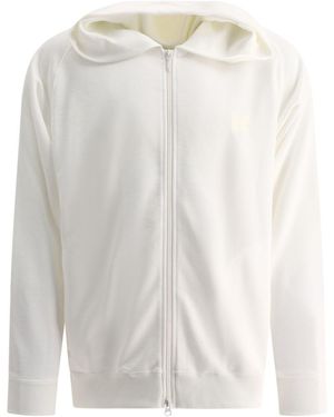 Needles Embroidered Zippered Sweatshirt - White