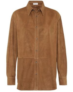 Brunello Cucinelli Leather Outerwears - Brown