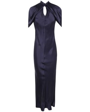 Alberta Ferretti Elegant Long Dress For The Modern - Blue