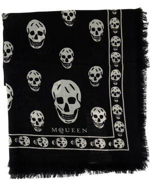 McQueen Skull Scarf - Black