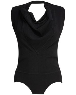 Sportmax Sleeveless Draped Bodysuit - Black