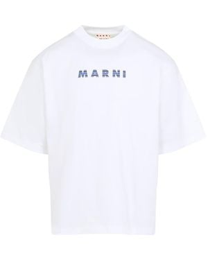 Marni Graphic Print Cotton T-Shirt - White
