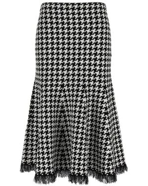 McQueen Houndstooth Skirt - Black