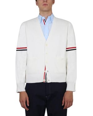 Thom Browne V-Neck Cardigan - White