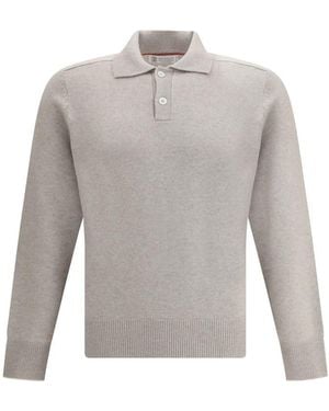 Brunello Cucinelli Polo Shirts - Grey