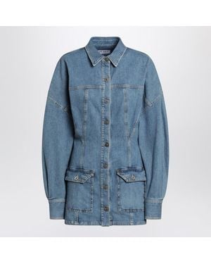 The Attico Light Denim Mini Dress - Blue