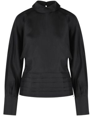 Rohe 'Tuxedo' Silk Blouse - Black
