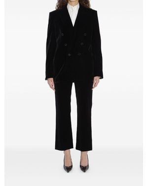 Saint Laurent Velvet Doulbe-Breasted Jacket - Black