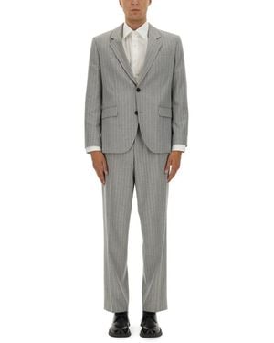 BOSS Slim Fit Suit With Striped Pattern - Grey