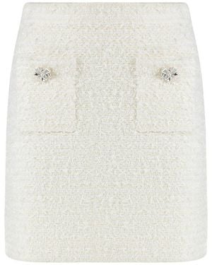 Self-Portrait Knitted Mini Skirt - White