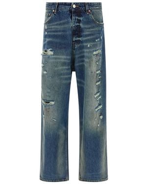 Vetements Distressed Baggy' Jeans - Blue