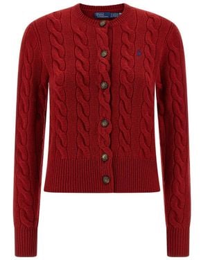 Polo Ralph Lauren Braided Cardigan - Red