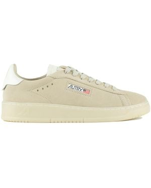 Autry Dallas Low Marshmallow Suede And Papyrus Trainers - Natural
