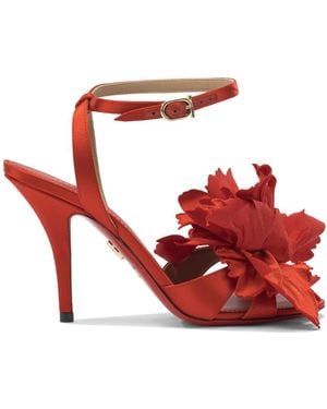 Ferragamo Sandals With Flower 90 Mm - Red