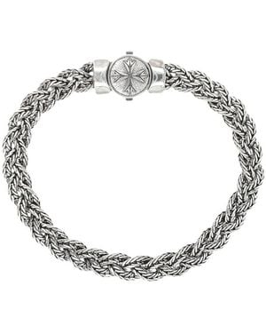 Emanuele Bicocchi Small Diamond-cut Flat Braided Bracelet - Metallic