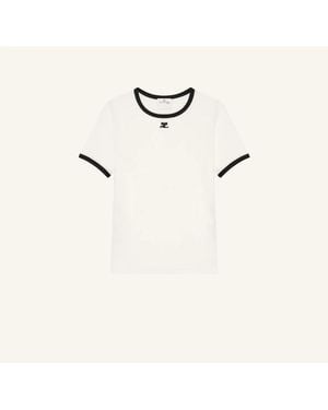Courreges T-Shirt Signature Contrast - Natural