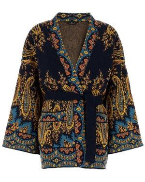 Etro Paisley Print Cape - Black