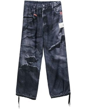 Maison Mihara Yasuhiro T.A.Trompe L'Oeil Denim Trousers - Blue