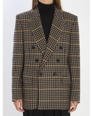 Saint Laurent Checked Wool Jacket - Multicolor