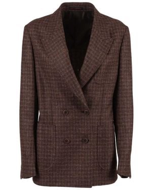 The Gigi Double-Breasted Jacket - Brown