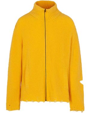 A PAPER KID Knitted Jacket - Yellow
