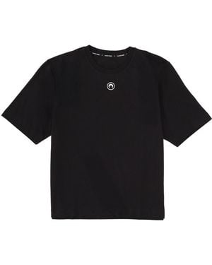 Marine Serre T-Shirt With Logo - Black