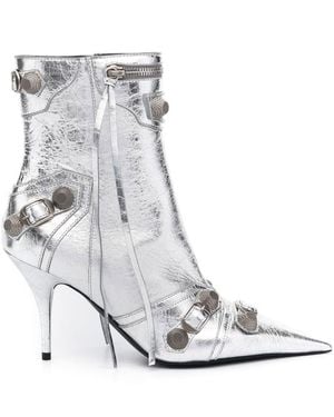 Balenciaga Le Cagole Leather Boots - White
