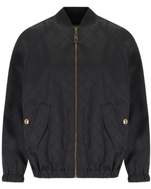 Elisabetta Franchi Jacquard Bomber Jacket - Black