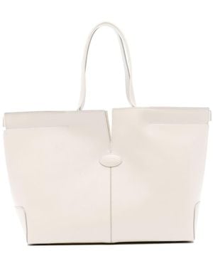 Tod's Di Bag Folio Small Leather Tote Bag - Natural